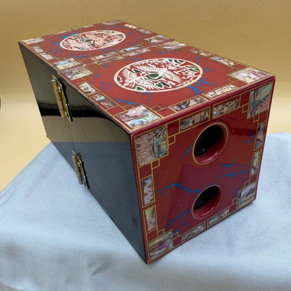 Vintage Korean Najeonchilgi Style Jewelry Box 4 Drawers Phoenix Mother of Pearl